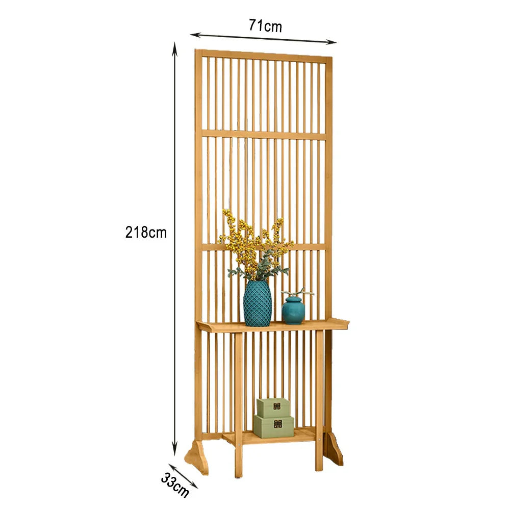 LIVARA Bamboo With 71Cm/100Cm Wood Partition Storage Platform Color/Walnut High Screen Color