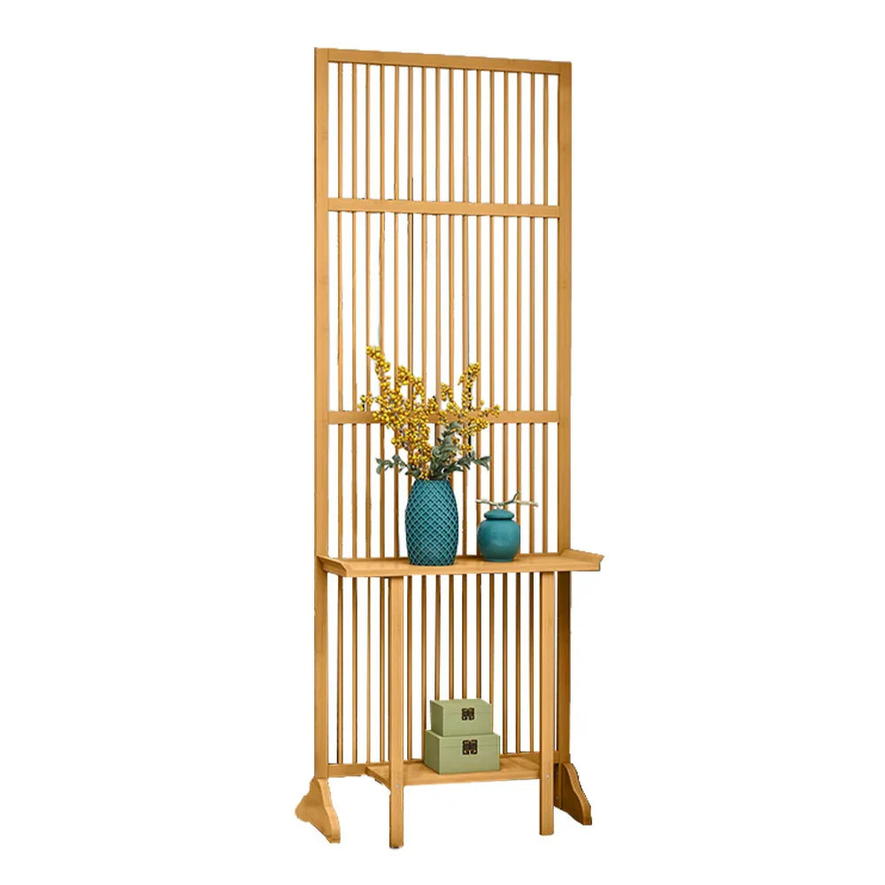 LIVARA Bamboo With 71Cm/100Cm Wood Partition Storage Platform Color/Walnut High Screen Color