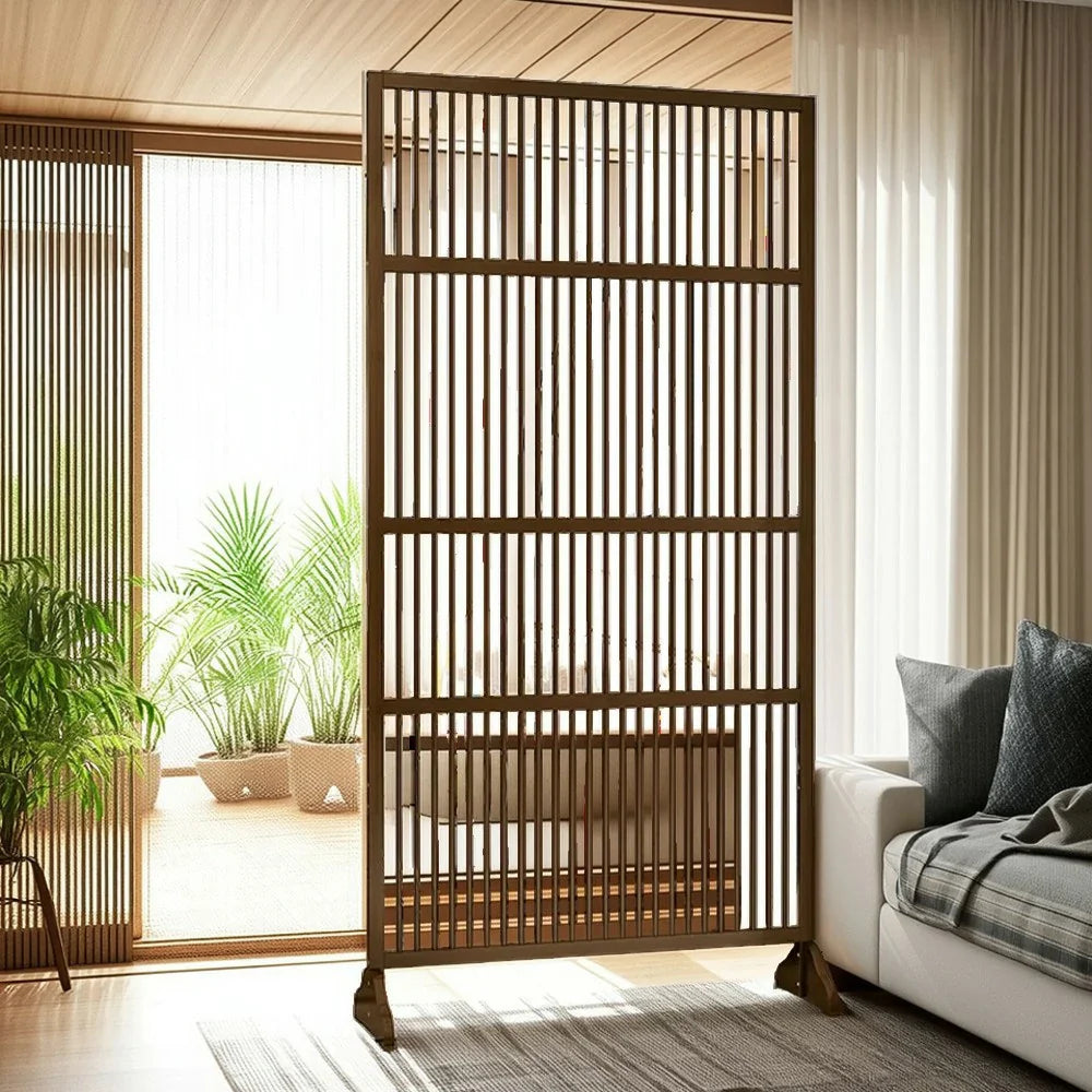 LIVARA Bamboo 71Cm Partition 100Cm Color High Wood Walnut Screen Color