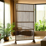 LIVARA Bamboo 71Cm Partition 100Cm Color High Wood Walnut Screen Color