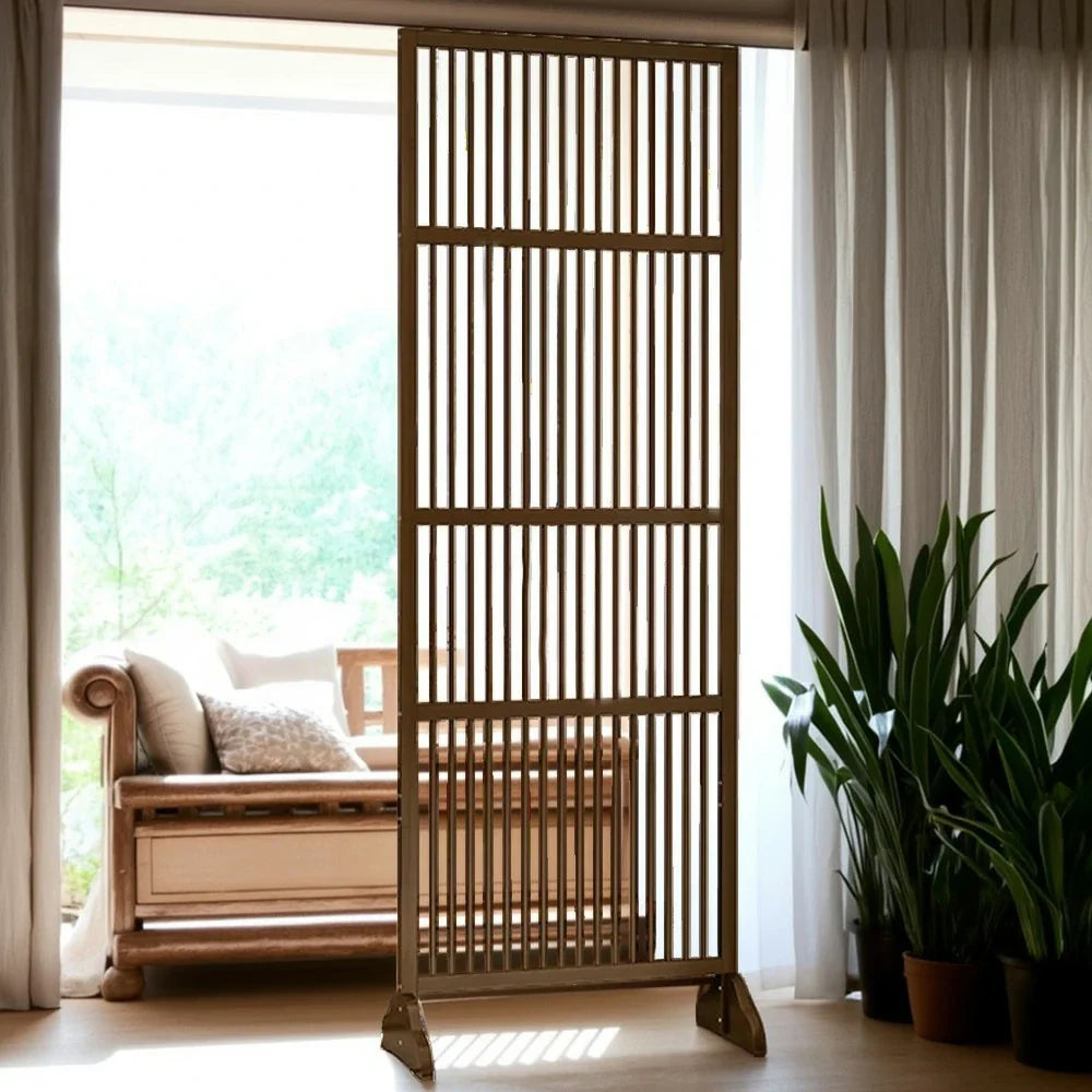 LIVARA Bamboo 71Cm Partition 100Cm Color High Wood Walnut Screen Color
