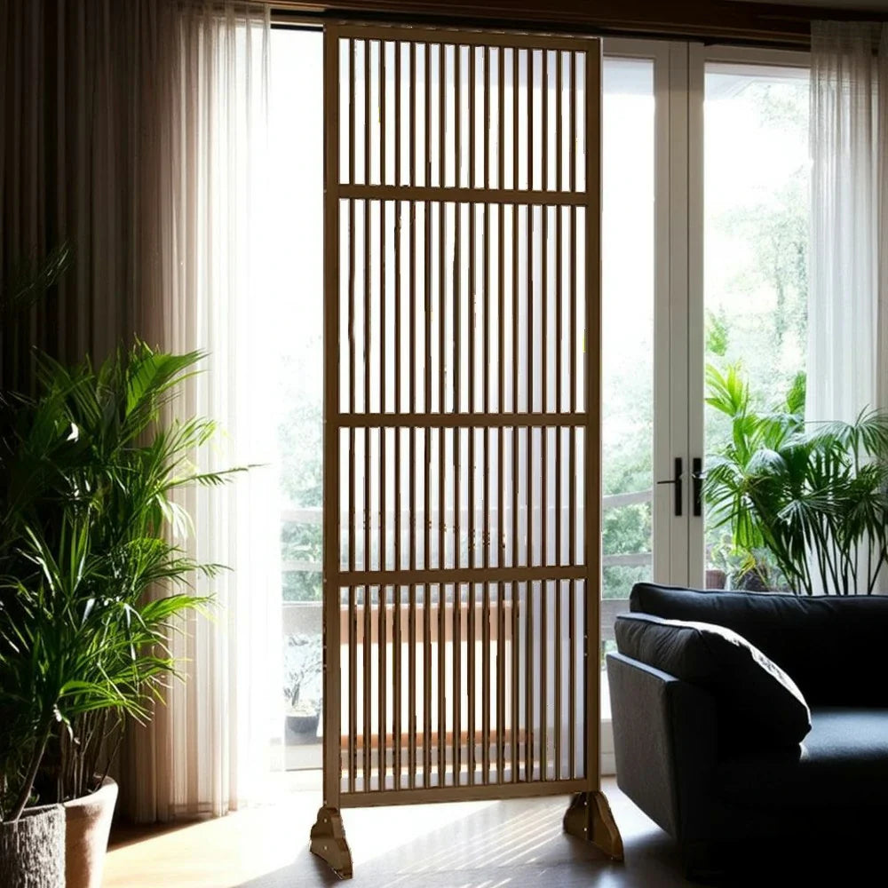 LIVARA Bamboo 71Cm Partition 100Cm Color High Wood Walnut Screen Color
