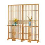 LIVARA Bamboo Wood With Partition Color/Walnut 144Cm Storage 72Cm Screen Platform Color