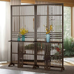 LIVARA Bamboo Wood With Partition Color/Walnut 144Cm Storage 72Cm Screen Platform Color