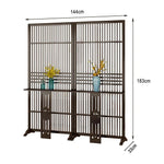 LIVARA Bamboo Wood With Partition Color/Walnut 144Cm Storage 72Cm Screen Platform Color