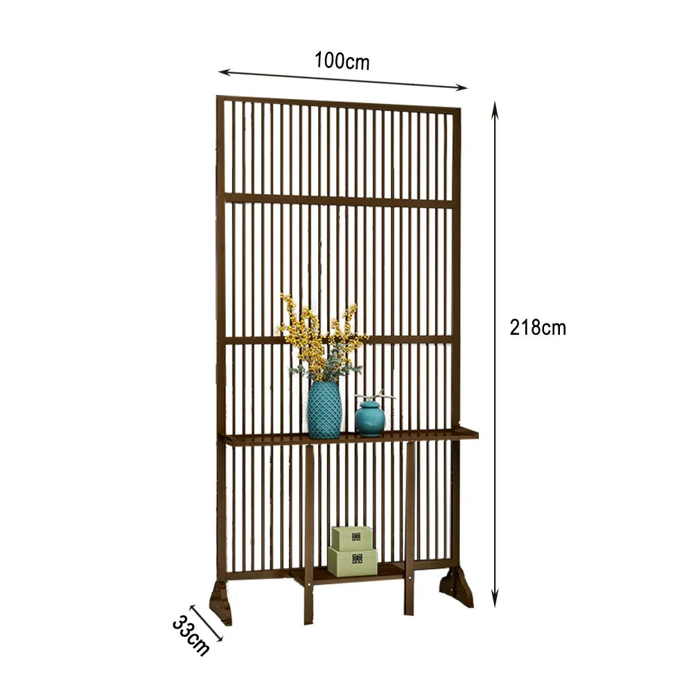 LIVARA Bamboo With 71Cm/100Cm Wood Partition Storage Platform Color/Walnut High Screen Color