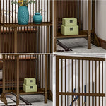 LIVARA Bamboo With 71Cm/100Cm Wood Partition Storage Platform Color/Walnut High Screen Color