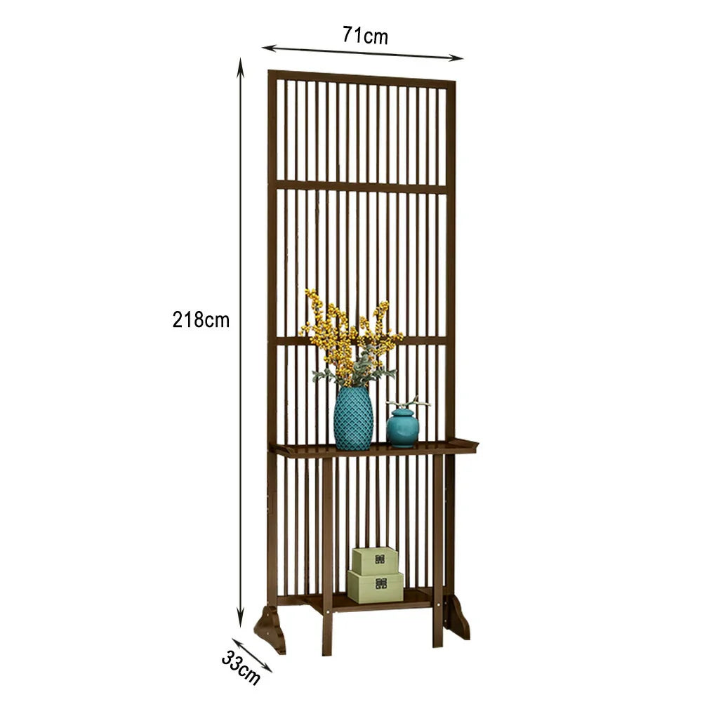 LIVARA Bamboo With 71Cm/100Cm Wood Partition Storage Platform Color/Walnut High Screen Color