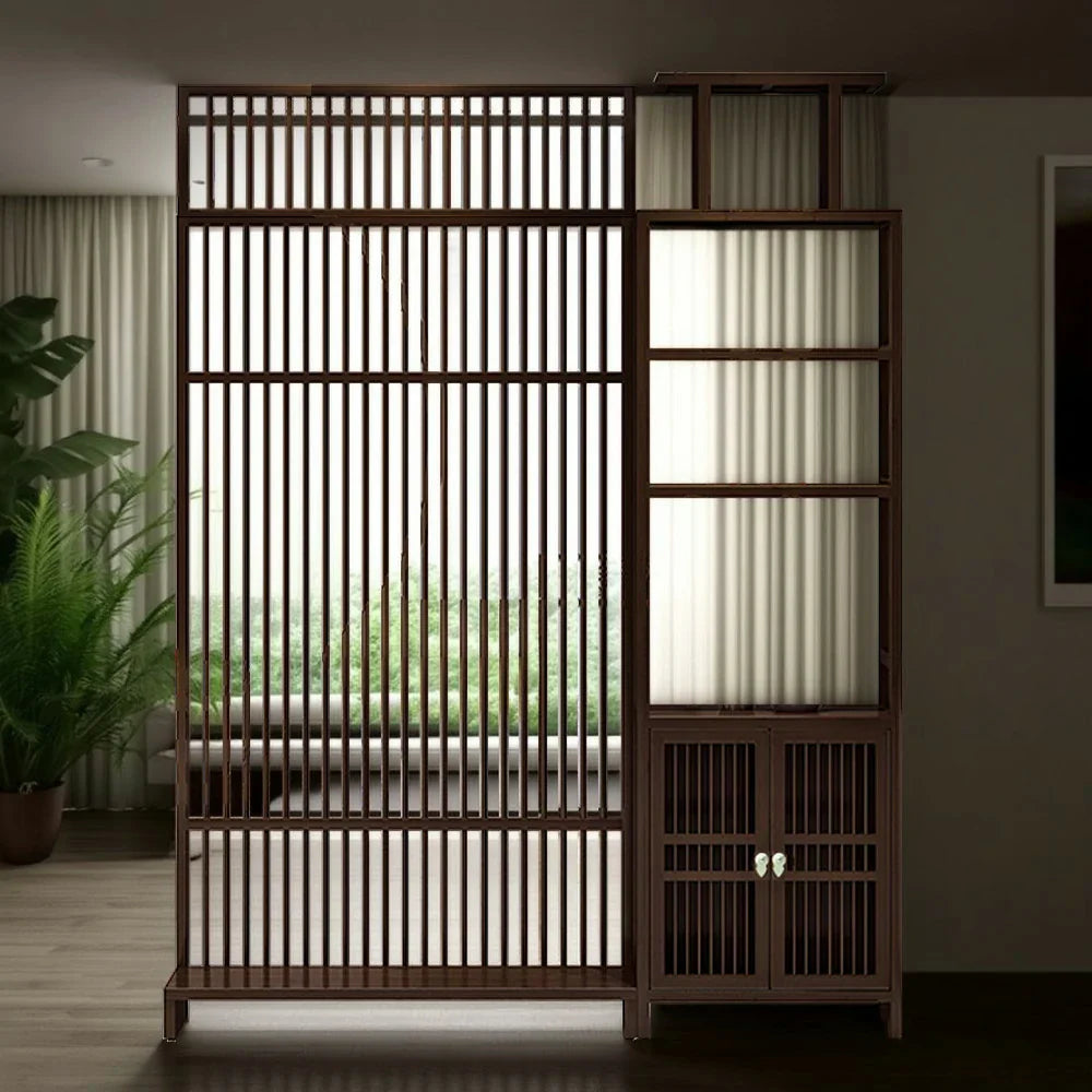 LIVARA Bamboo Screen Cabinet Storage Height And 71Cm With 91Cm Partitions