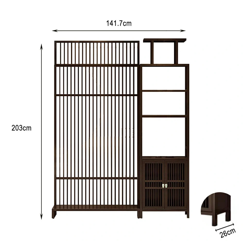 LIVARA Bamboo Screen Cabinet Storage Height And 71Cm With 91Cm Partitions