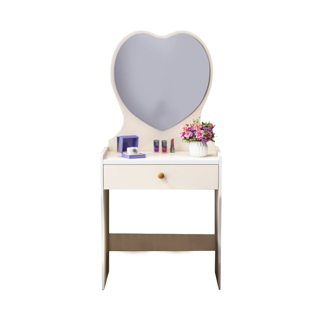 LIVARA 50CM Length Dressing Table With Mirror Heart-shaped Stool