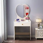 LIVARA 50CM Length Dressing Table With Mirror Heart-shaped Stool