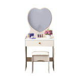 LIVARA 50CM Length Dressing Table With Mirror Heart-shaped Stool
