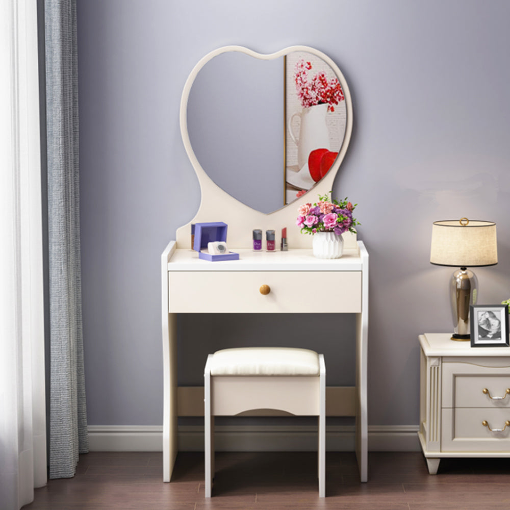 LIVARA 50CM Length Dressing Table With Mirror Heart-shaped Stool