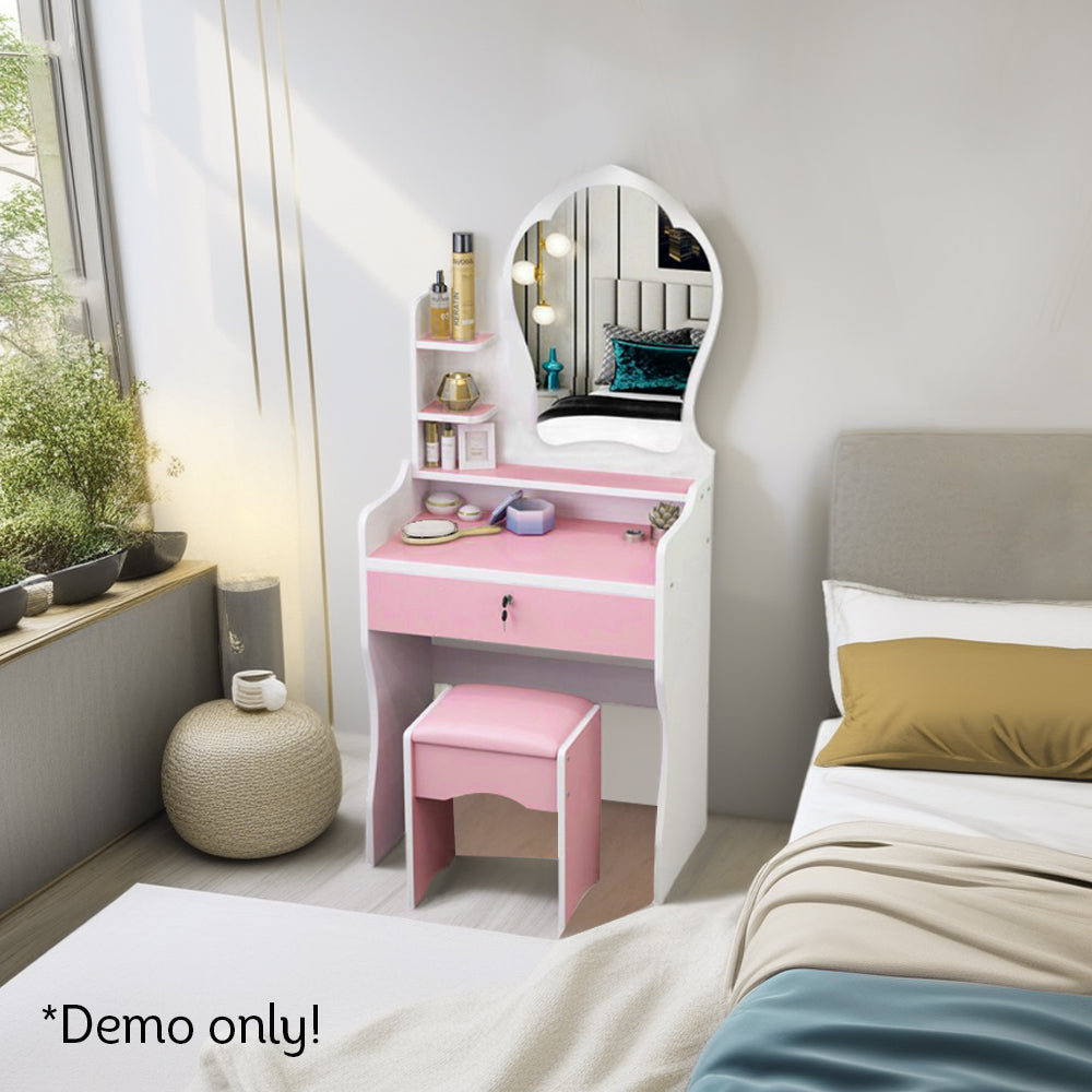 LIVARA 60CM Length With Mirror Princess Dressing Table Stool