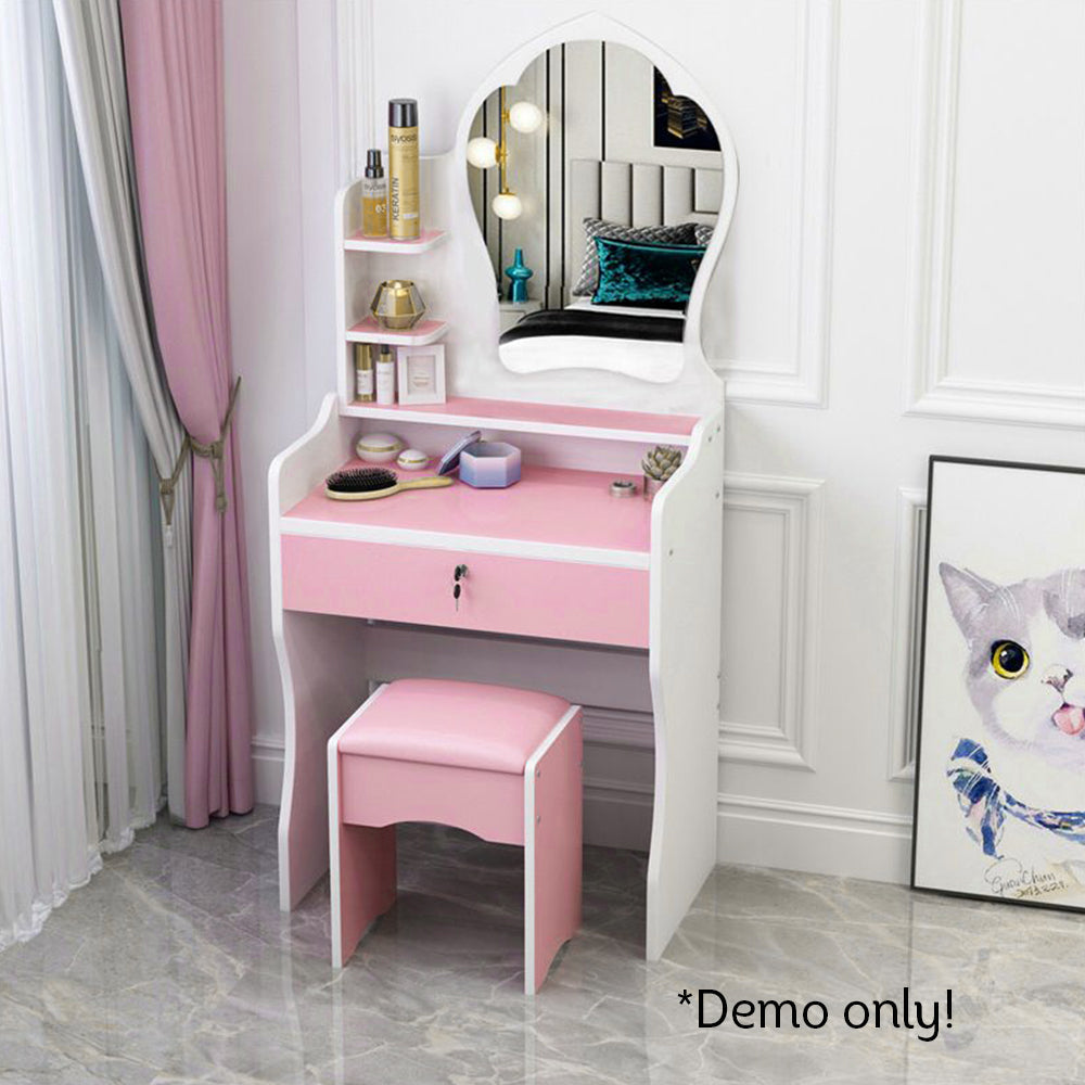LIVARA 60CM Length With Mirror Princess Dressing Table Stool