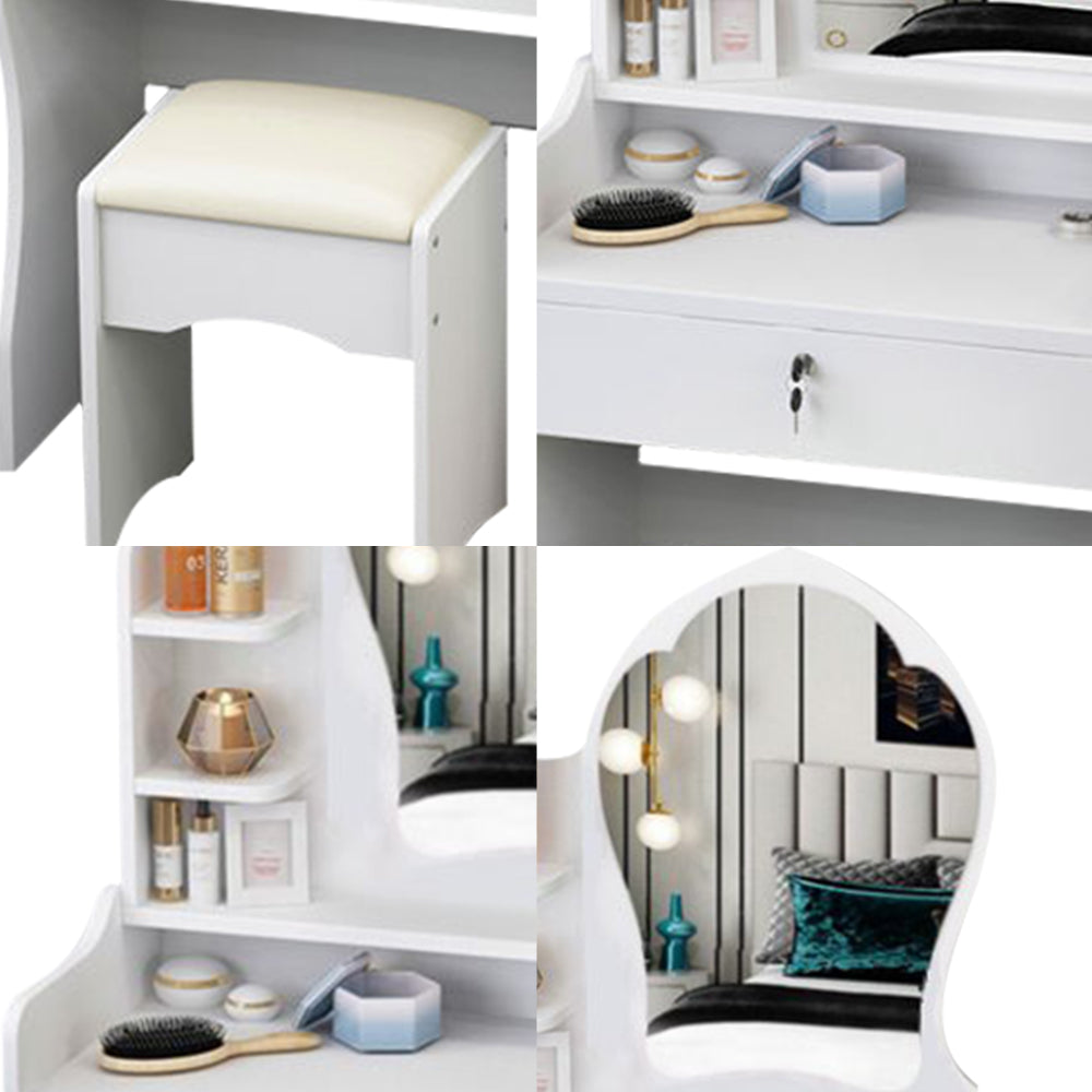 LIVARA 60CM Length With Mirror Princess Dressing Table Stool