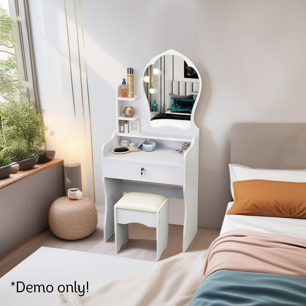 LIVARA 60CM Length With Mirror Princess Dressing Table Stool