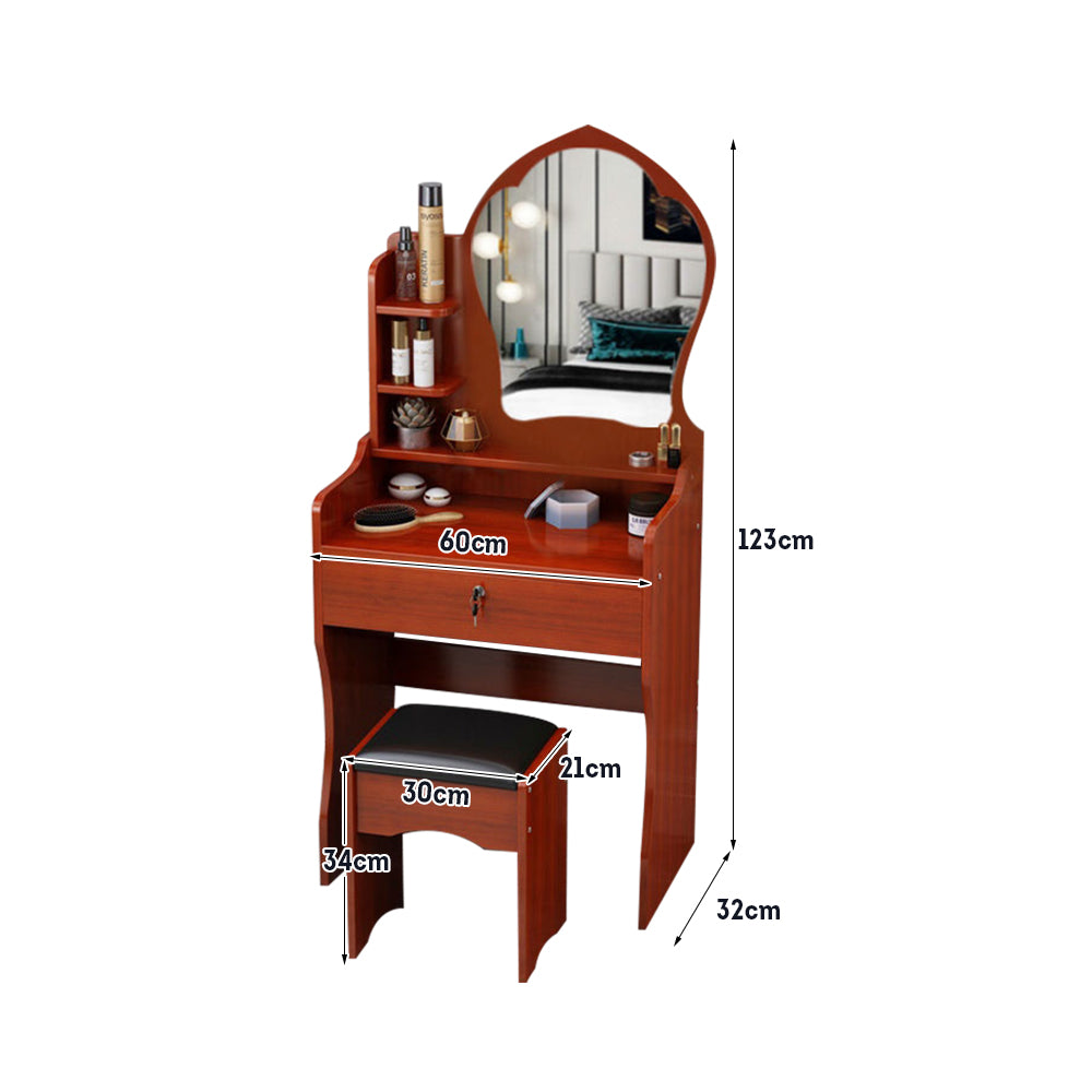 LIVARA 60CM Length With Mirror Princess Dressing Table Stool