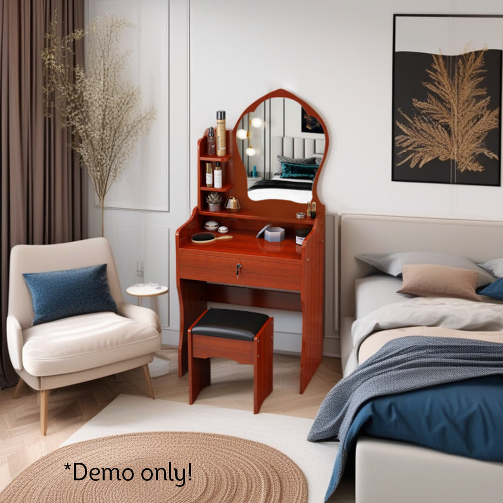 LIVARA 60CM Length With Mirror Princess Dressing Table Stool