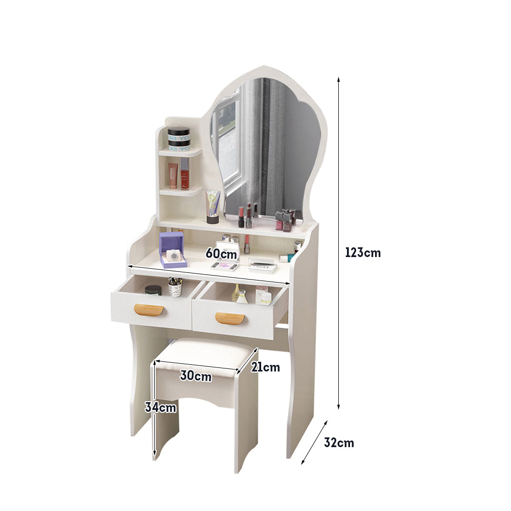 LIVARA 60CM Length With Mirror Princess Dressing Table Stool