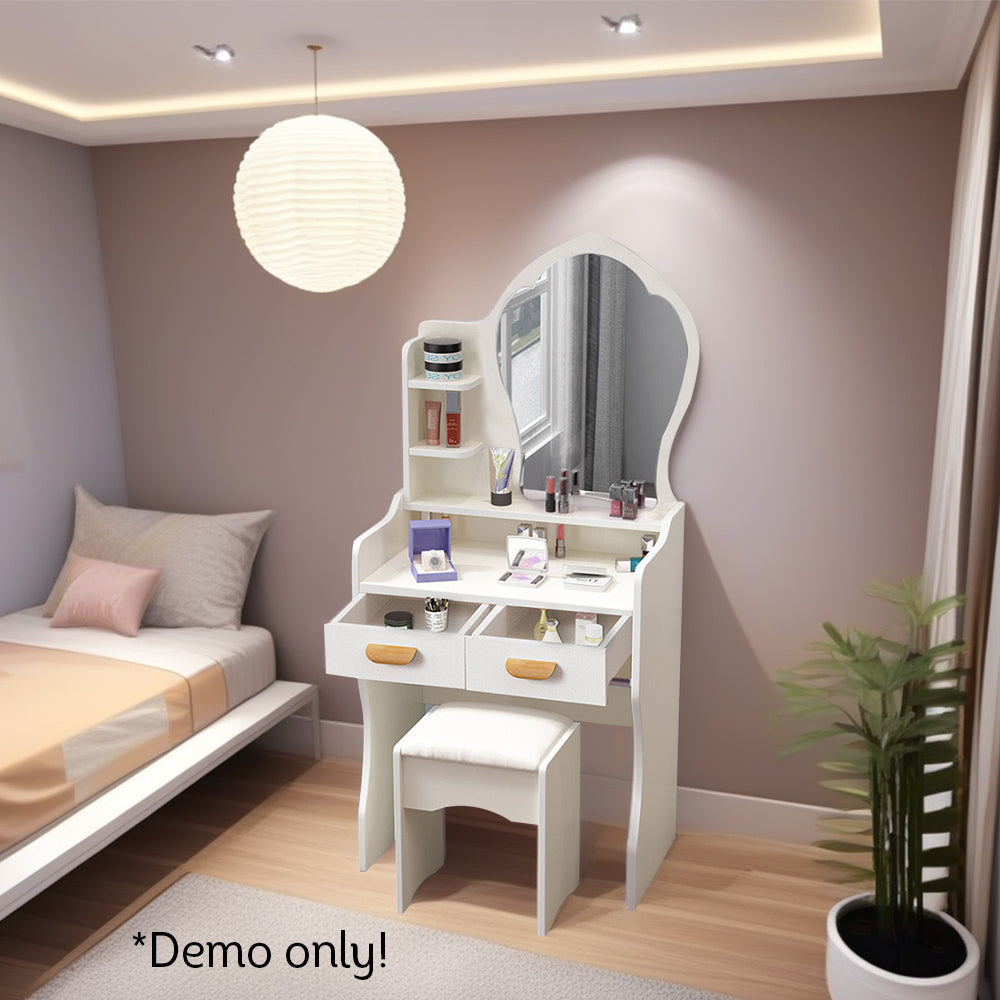 LIVARA 60CM Length With Mirror Princess Dressing Table Stool