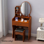 LIVARA 60CM Length Dressing Table With Mirror Round Stool
