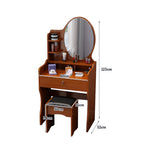 LIVARA 60CM Length Dressing Table With Mirror Round Stool