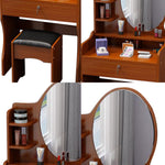 LIVARA 60CM Length Dressing Table With Mirror Round Stool