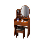 LIVARA 60CM Length Dressing Table With Mirror Round Stool