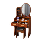LIVARA 60CM Length Dressing Table With Mirror Round Stool