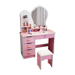 LIVARA Princess‑Style Large Dressing Table 70‑80cm Length with Mirror and Stool
