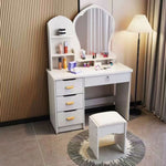LIVARA Princess‑Style Large Dressing Table 70‑80cm Length with Mirror and Stool