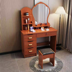 LIVARA Princess‑Style Large Dressing Table 70‑80cm Length with Mirror and Stool