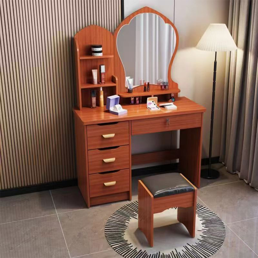 LIVARA Princess‑Style Large Dressing Table 70‑80cm Length with Mirror and Stool