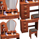 LIVARA Princess‑Style Large Dressing Table 70‑80cm Length with Mirror and Stool