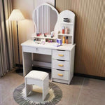 LIVARA Princess‑Style Large Dressing Table 70‑80cm Length with Mirror and Stool