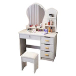 LIVARA Princess‑Style Large Dressing Table 70‑80cm Length with Mirror and Stool