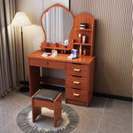 LIVARA Princess‑Style Large Dressing Table 70‑80cm Length with Mirror and Stool
