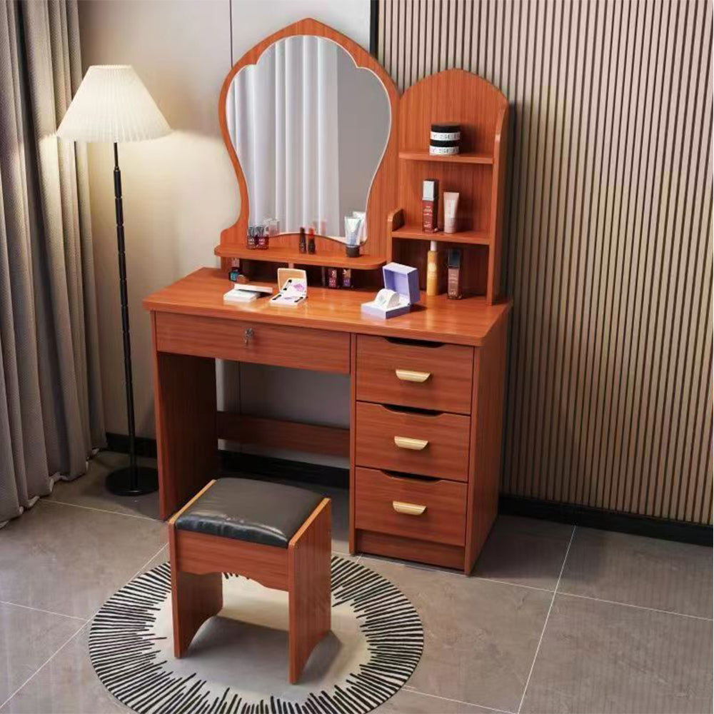 LIVARA Princess‑Style Large Dressing Table 70‑80cm Length with Mirror and Stool