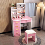 LIVARA 198 80cm Large Sliding LED Mirror Dressing Table with Stool