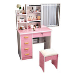 LIVARA 198 80cm Large Sliding LED Mirror Dressing Table with Stool