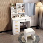 LIVARA 198 80cm Large Sliding LED Mirror Dressing Table with Stool
