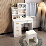 LIVARA 198 80cm Large Sliding LED Mirror Dressing Table with Stool