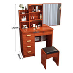 LIVARA 198 80cm Large Sliding LED Mirror Dressing Table with Stool