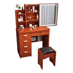 LIVARA 198 80cm Large Sliding LED Mirror Dressing Table with Stool