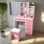 LIVARA 198 80cm Large Sliding LED Mirror Dressing Table with Stool