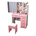 LIVARA 198 80cm Large Sliding LED Mirror Dressing Table with Stool