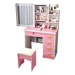 LIVARA 198 80cm Large Sliding LED Mirror Dressing Table with Stool