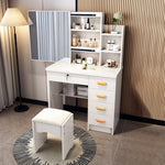 LIVARA 198 80cm Large Sliding LED Mirror Dressing Table with Stool